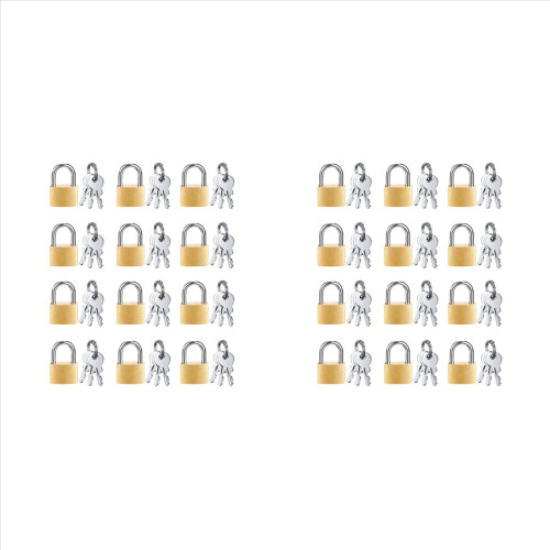 12 Pack Mini Padlock Small Padlock Solid Brass Locks with 3 Key
