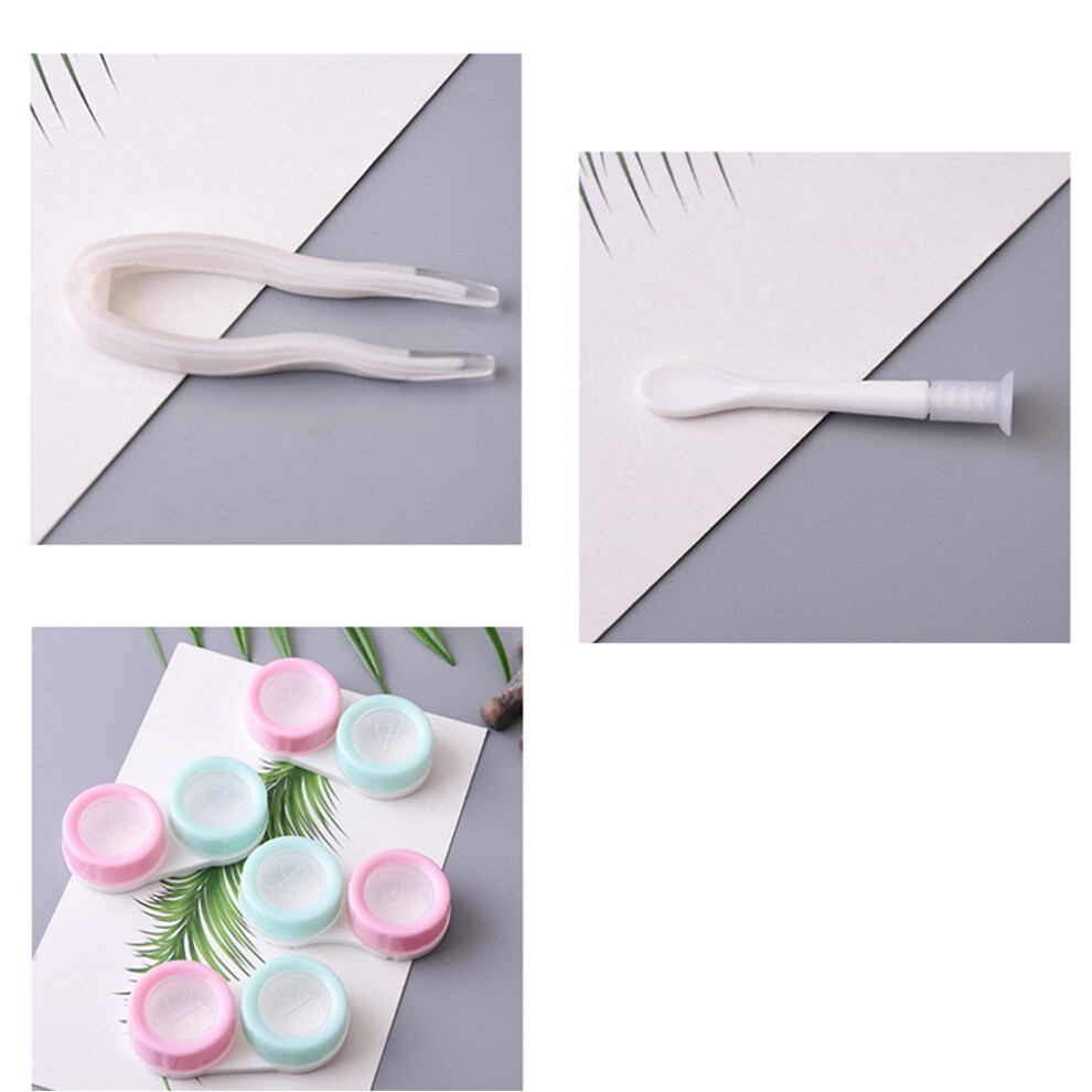 Villcase 12 Pairs Lens Cases Holder Macarons Storage With Tweezers Suction Sticks