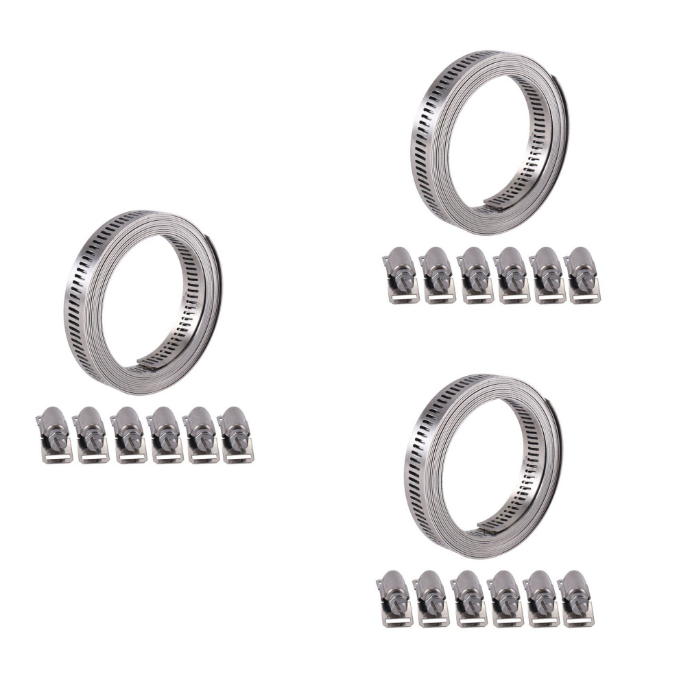 304 Stainless Steel Worm Clamp Hose Clamp Strap 7.9Feet 4713192237609