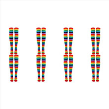 Chaussettes à rayures arc-en-ciel colorées au-dessus du genou Costume de clown à rayures