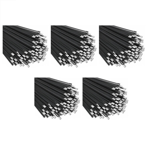 Abraçadeiras de metal pretas, 100 peças, 11,8 polegadas, braçadeira de cabo de aço inoxidável 304