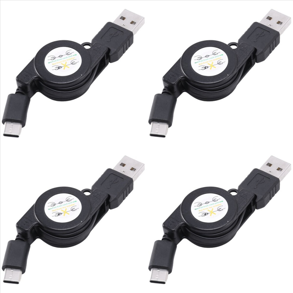Usb Type C Usb 3.1 Retractable Cable Charger Charging Type-C Black 4713192293865