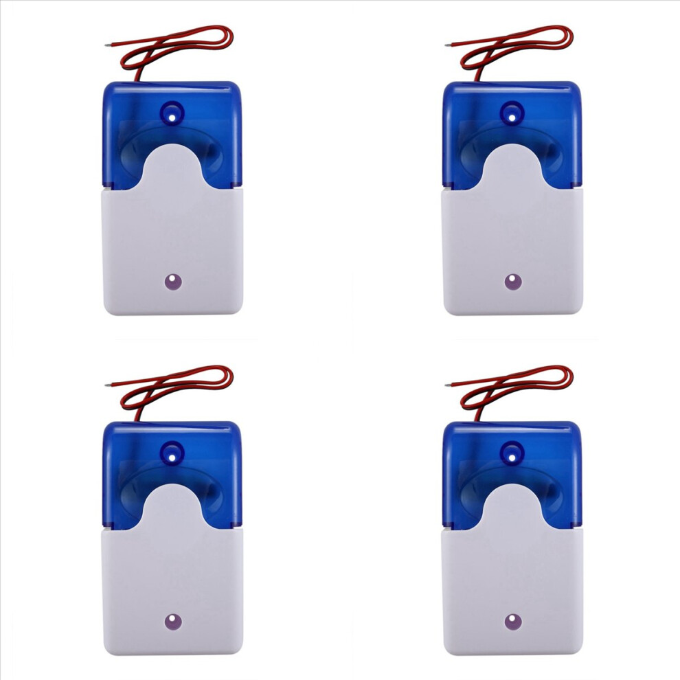 Mini Wired Strobe Warning Siren Dc 12V Sound Alarm 115Db Blue 4713192293698