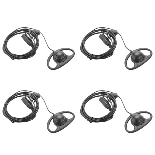 2 Pin Advanced D Shape Clip-Ear Ptt Headset Earpiece Mic For