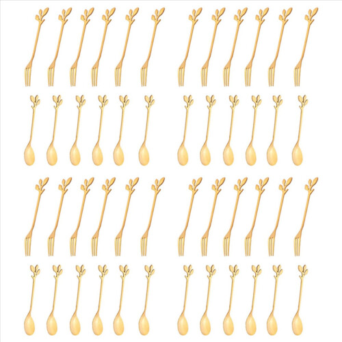 Stainless Steel Fork and Spoon Set, Ice Cream Tea Coffee Spoon