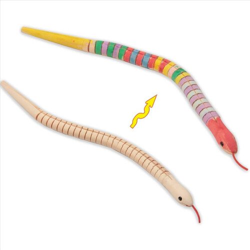 10 peças de cobras onduladas de madeira inacabadas de 12 polegadas, cobra flexível articulada 2
