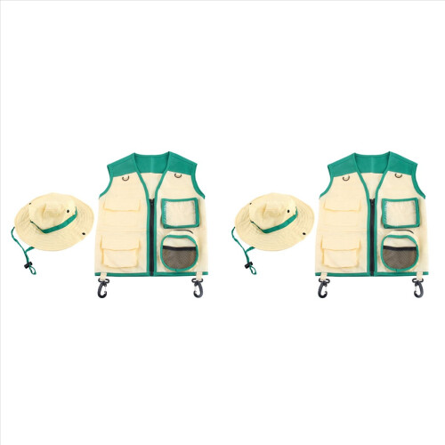 Costume da esploratore per bambini, gilet e cappello, verde
