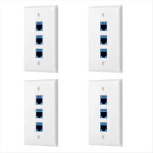 1-pak 3-ports Ethernet-vægplade, RJ45-vægplade med RJ45