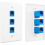 1 θήκη επιτοίχιας πλάκας Ethernet 3 θυρών, πλάκα επιτοίχιας θύρας RJ45 με RJ45 3
