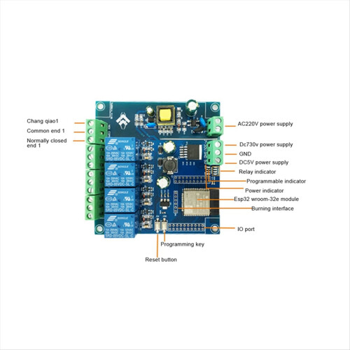 Τροφοδοτικό AC 220V/DC 5-30V ESP32 WIFI Bluetooth BLE Τετραπλό Ρελέ 1