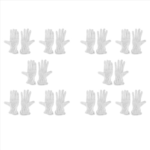 Par de luvas protetoras antiderrapantes de algodão branco para dirigir