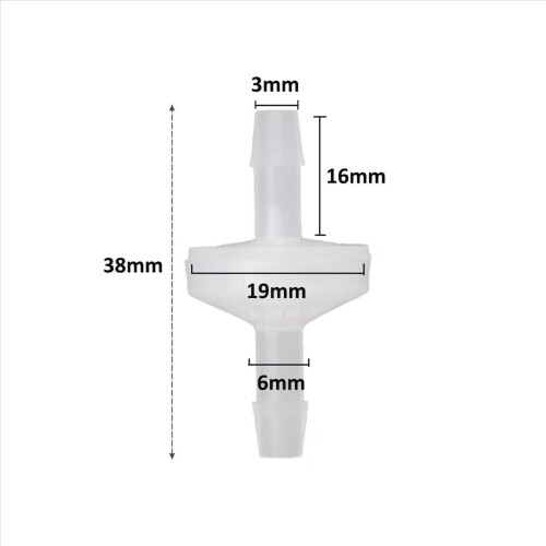 8 buc. supapă de sens unidirecțională PVDF de 1/4 inch, 6 mm, 8 buc. 1