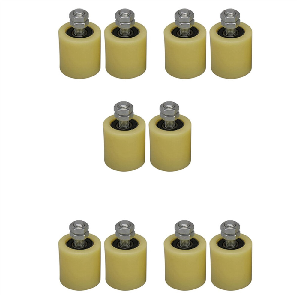 2Pcs Nylon Steel Flat Roller Wheel 6201 M12 Screw For Sliding Gate 4714273599319