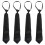 Men Solid Black Polyester Zip Up Necktie Smooth Zipper Tie 1