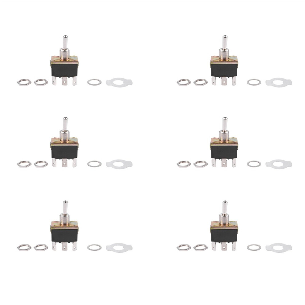 Ac 250V/10A 125V/15A Dpdt 6 Pins Toggle Switch Black+Silver 4714273501718