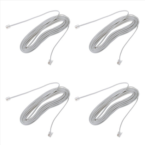 9M 30ft RJ11 6P2C modulaire telefoonkabels, wit
