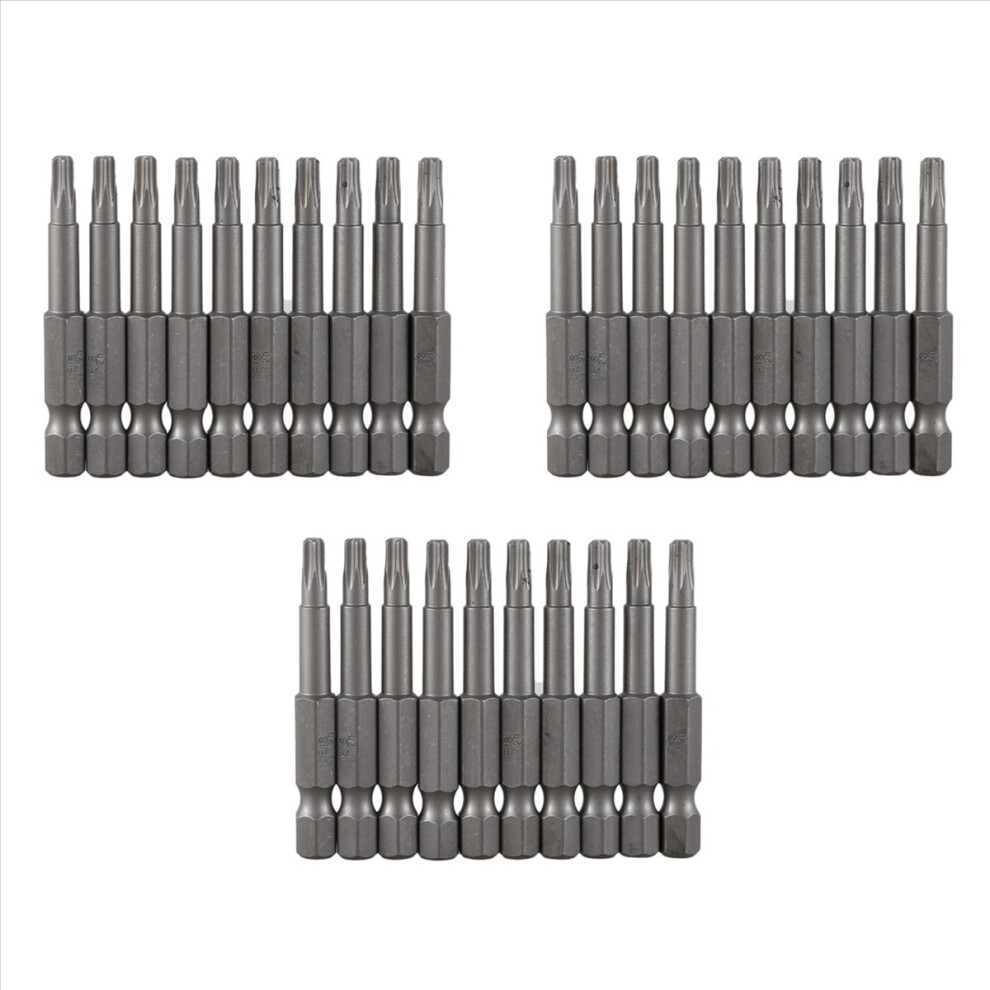 6.3mm Hexagon Shank 4mm T20 Magnetic Tip Torx Screwdriver Bits 10 Pcs-image-OPC-PMD88MW-NEW