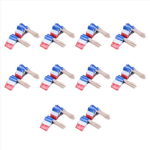 Παρτίδα 50 τμχ Mini Cure-dents Avec Drapeau - Γαλλία (Μπλε, Μπλαν, Ρουζ)