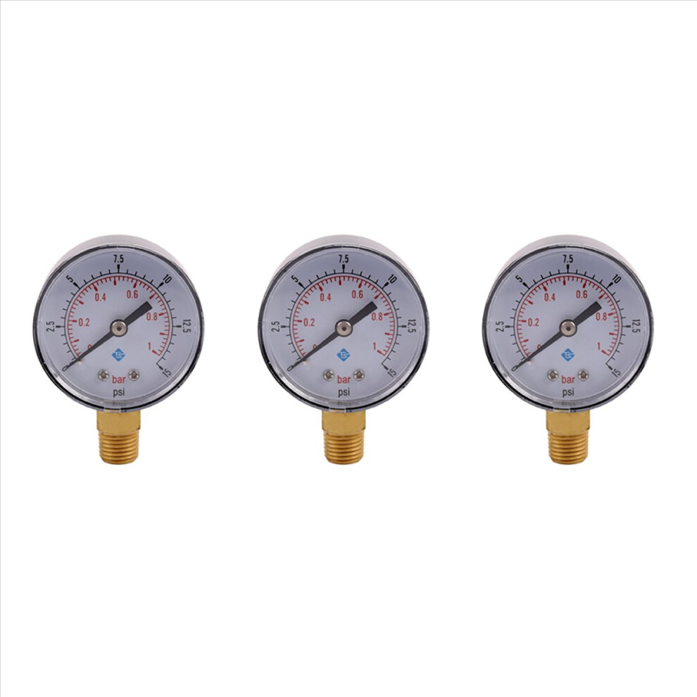 0-1Bar 50Mm Water Pressure Gauge Meter 1/4 Inch Npt Thread Manometer 4714273595601