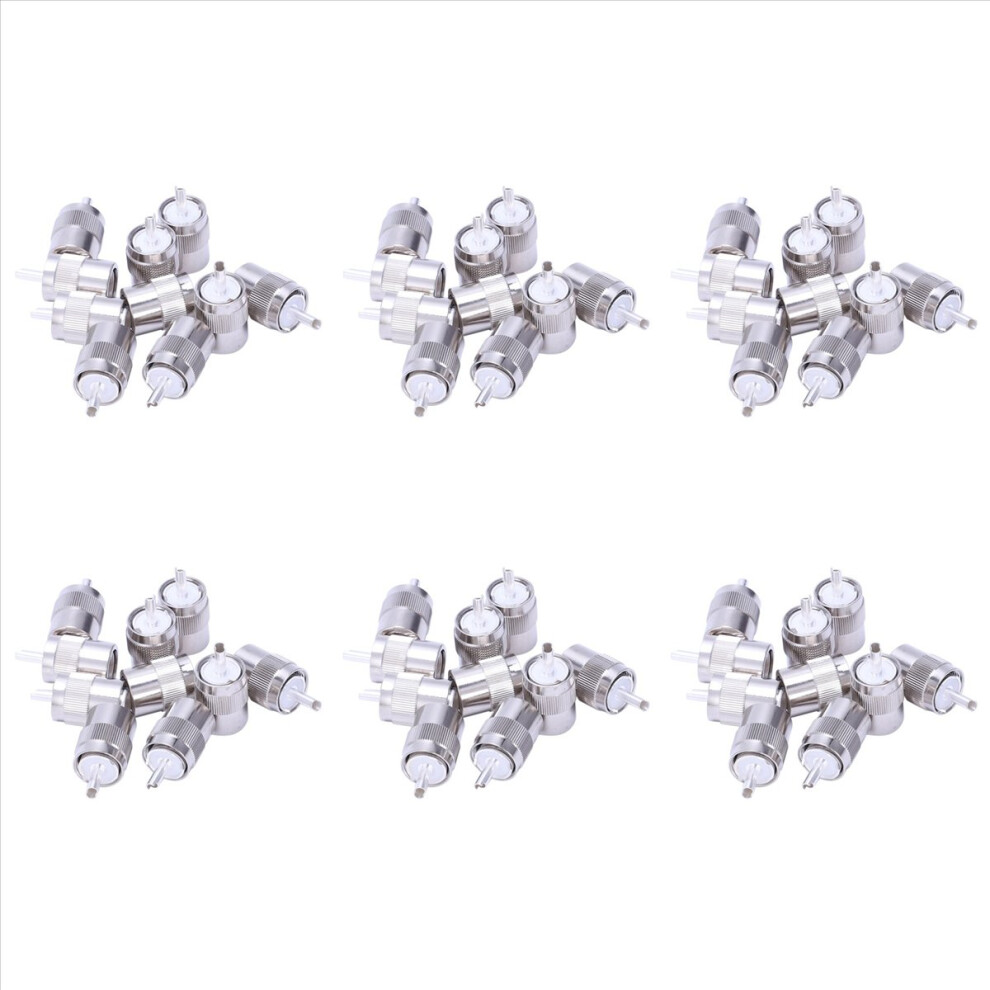 10Pcs Uhf Male Pl259 Plug Solder Rg8 Rg213 Lmr400 7D- Cable Silver 4714273502722