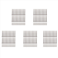 Set de șuruburi și piulițe cu cap hexagonal zimțat M2 x 20 mm lungime, 20 buc.