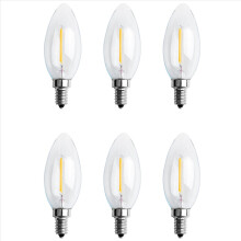 E12 2W Kerzenflamme Filament LED Glühbirne Lampe 10 x 3,5 cm