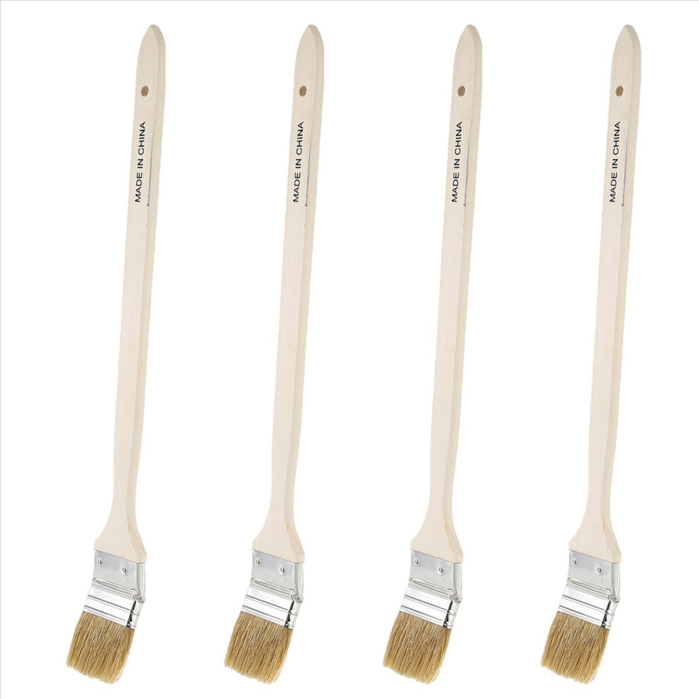 2 Inch Wide Wooden Handle Metal Ferrule Faux Bristle Head Brush 4714273596196