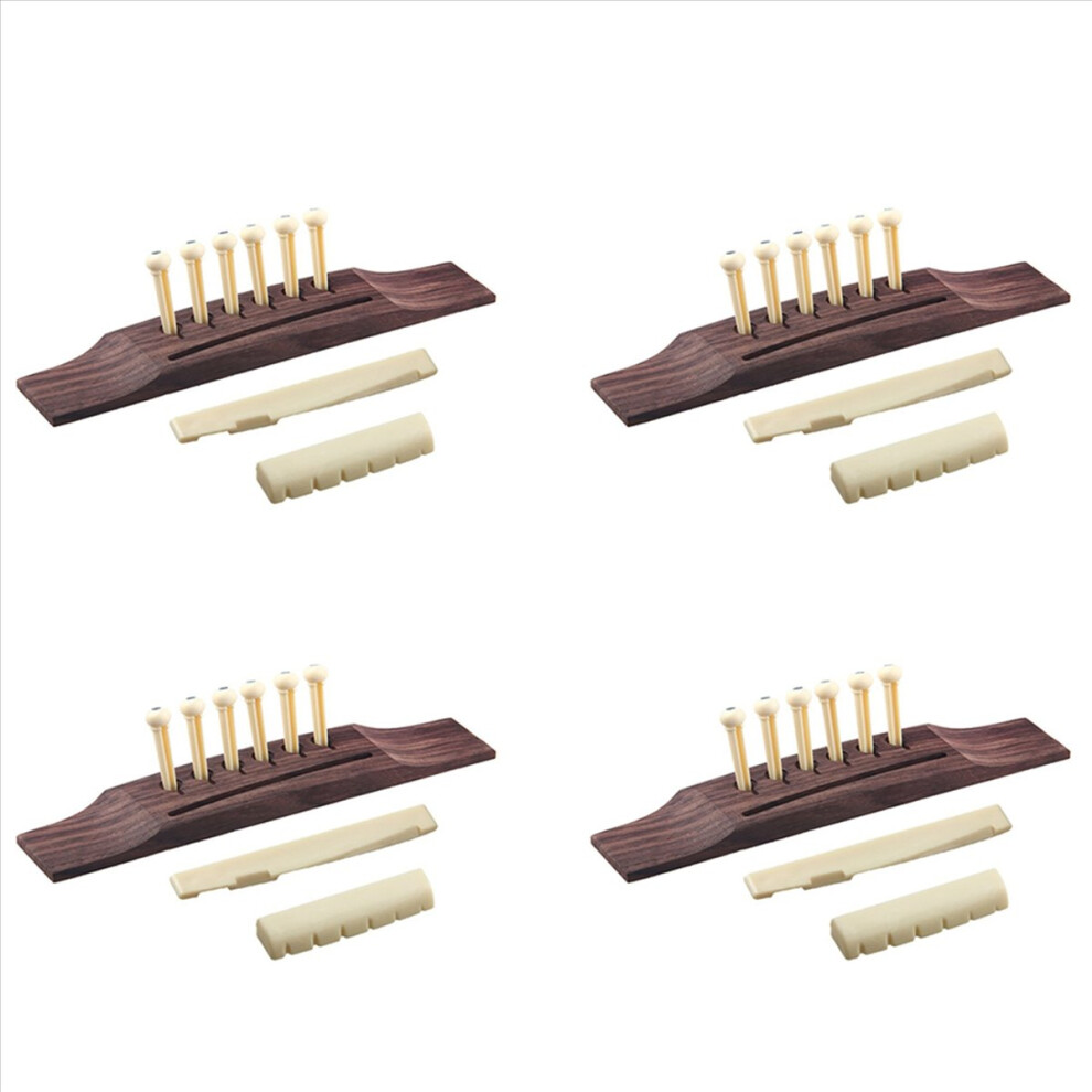 6 Pieces Bridge Pins/Saddle/Nut Abalone Dots Red + reddish brown-image-OPC-PMD89CK-NEW