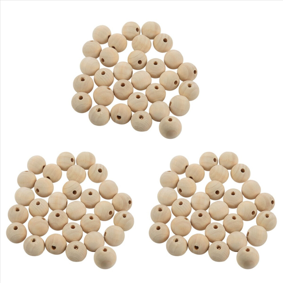 30X Natural Ball Wood Spacer Beads 25Mm(1Inch) Wood Color 4714273571575