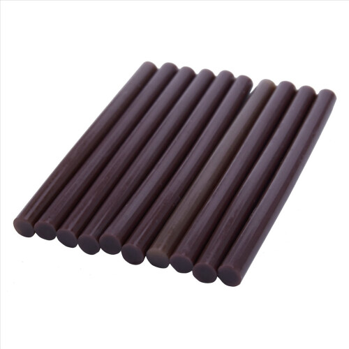 10x αυτοκόλλητες θερμόκολλες κόλλας 100x7mm σε στικ για καφέ χρώμα 2