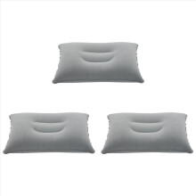 Cojín inflable plegable con flocado en los laterales, color gris claro