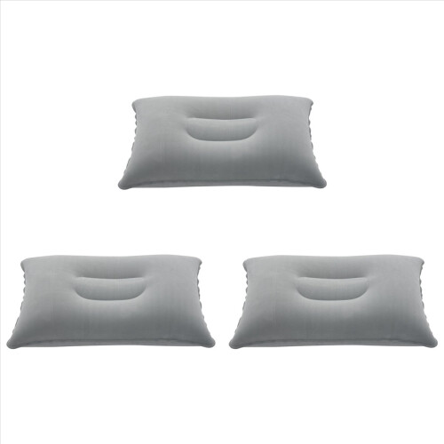 Coussin gonflable pliable à air floqué gris clair