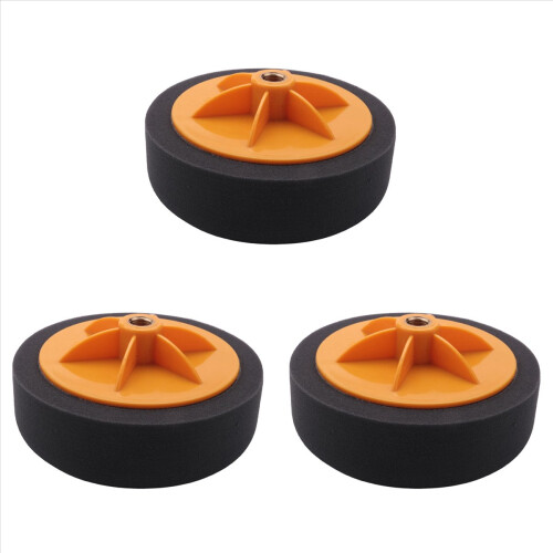 Almofada de polimento de carro de 6 polegadas/15 cm, esponja M14, ferramenta para rodas, preta