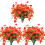 4 Bunches Artificial Fake Flowers Anthurium Plants Plastic Shrubs 1