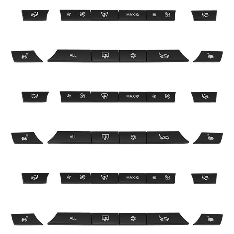 12Pcs Button Key Caps A/C Heater Switch Kit Panel 4714273504375
