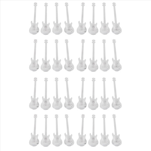 Guitar Coffee Teaspoons,4 Pcs Stainless Steel Spoon(Silver)
