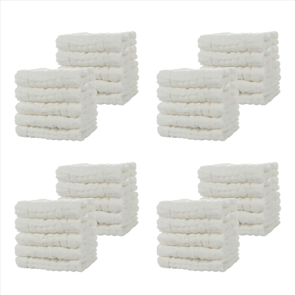 Baby Muslin Bath Towels, 10 Pack Cotton Baby Face Towel,White