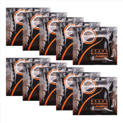 10Pcs 5Mins Blackening Beard Shampoo Dye Herb Natural Coloring 2