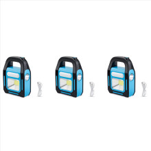 Lanterna de acampamento COB recarregável por USB solar, carregamento para dispositivo