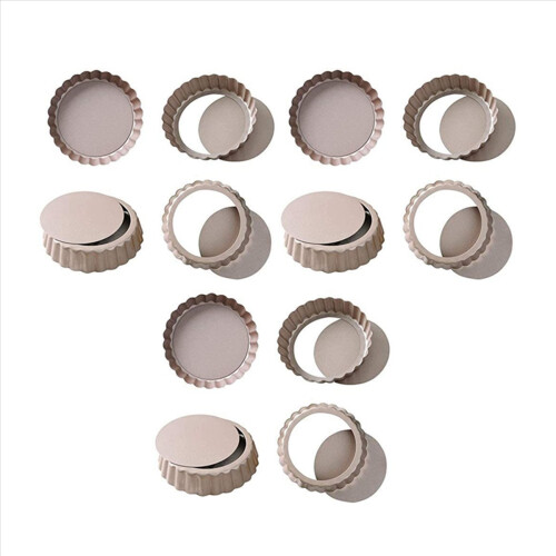 Forma para torta, fundo de forma para mini quiche de 4 polegadas, lata de carbono (pacotes com 4)