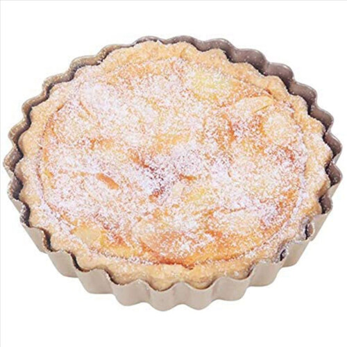 Forma para torta, fundo de forma para mini quiche de 4 polegadas, lata de carbono (pacotes com 4) 2