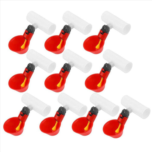 Copo para beber frango 10 peças automático vermelho plástico pato pássaro codorna 1