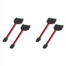 Lot de 2 câbles SATA 15 broches mâle vers SATA 6 broches