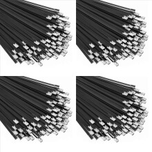 Abraçadeiras de metal pretas, 100 peças, 11,8 polegadas, braçadeira de cabo de aço inoxidável 304