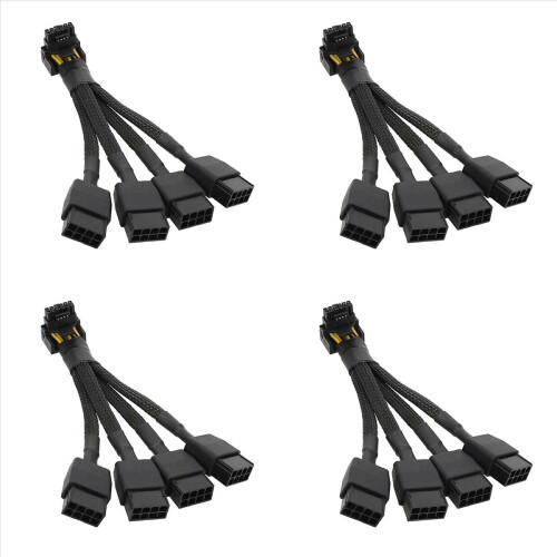 For GPU RTX4090 4X8-pins PCI-E til 16-pins grafikkort strømkabel