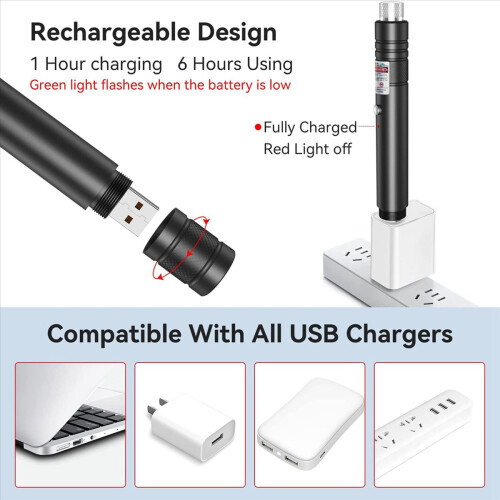 Rechargeable Green Laser-Pointer Long Range, TV LED LCD Strong Laser 1