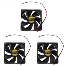 Sort plastik firkantet 9025 90 x 90 x 25 mm DC 12V 0,25A kølerblæser