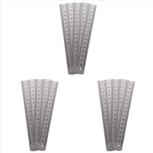 Régua reta de aço inoxidável de 15 cm e 6 polegadas com marcação dupla face de 5 peças