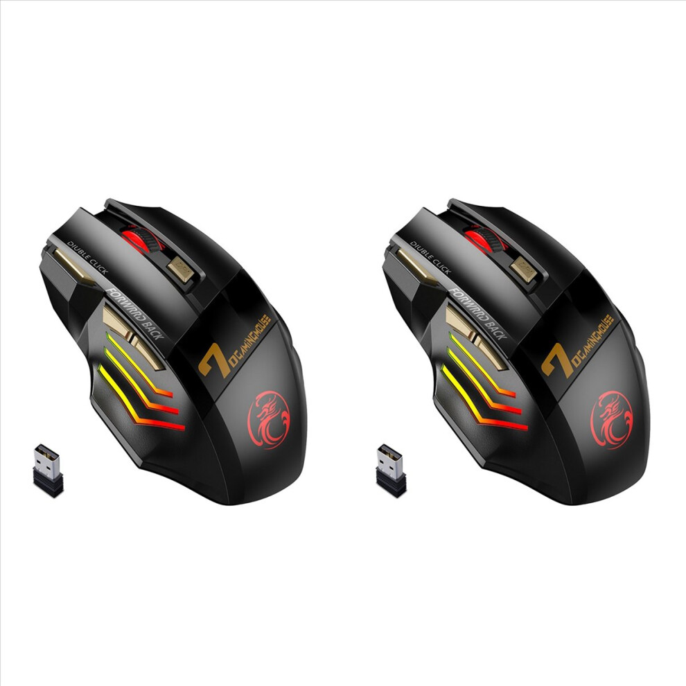 Wireless Gamer Mouse For Computer 2.4G Rgb Rechargeable Gaming Mouse Black 4714273581482