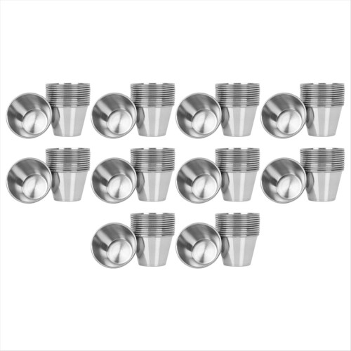 12-pack - Såskoppar i borstat rostfritt stål - 70 ml